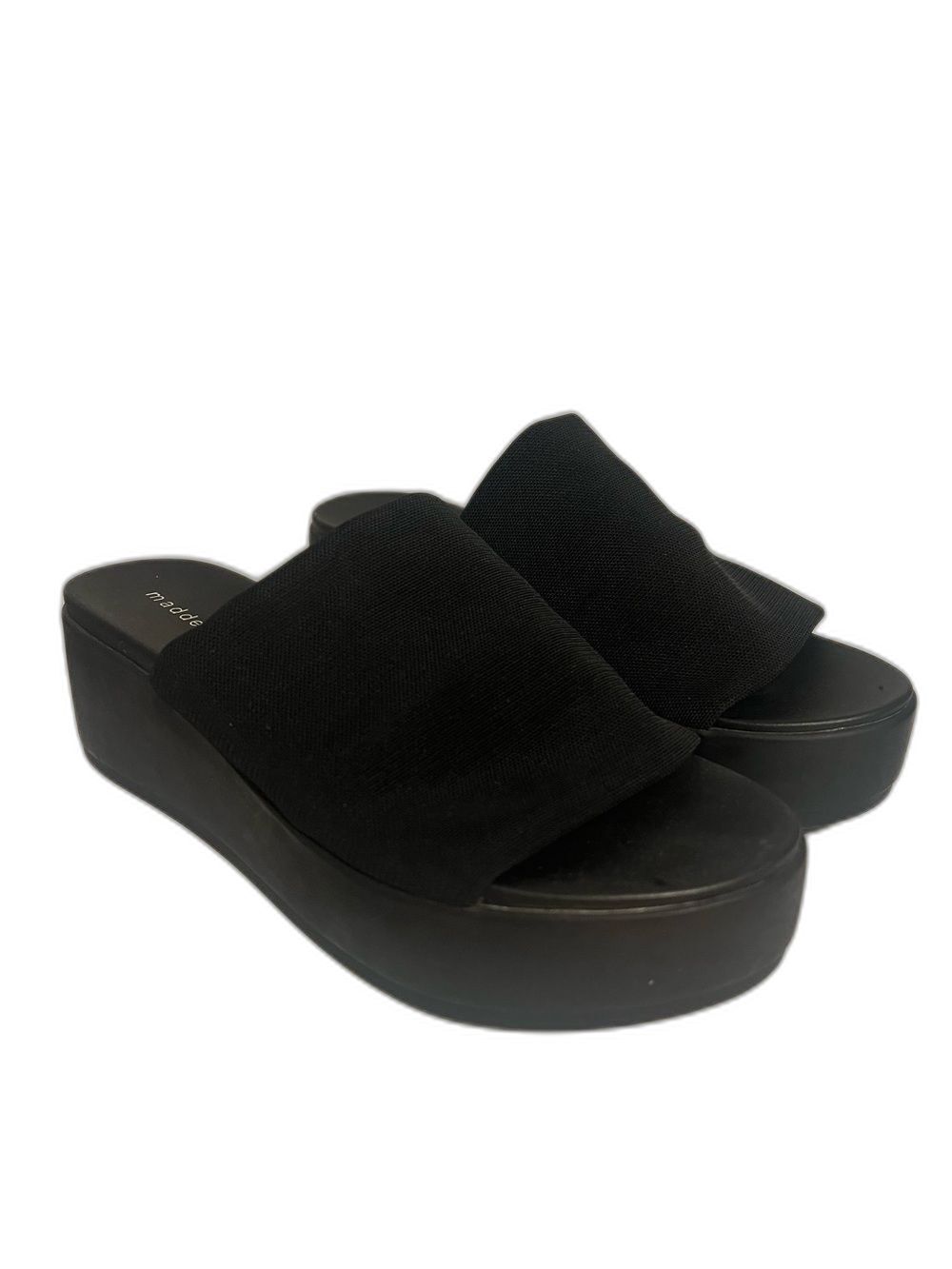Madden Girl Black Slide Platform Sandals Women's Comfort Slides